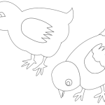 Chickens coloring art