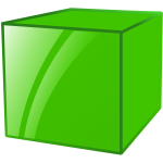Reflective green cube vector graphics