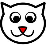 Vector clip art of a cat with red nose