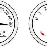 Spedometer and tachometer