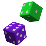 Green and purple dice