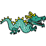 Green dragon cartoon style
