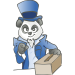 Election panda with a ballot box vector illustration