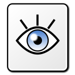 Vector clip art of sparkling eye square vector sign