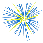 Blue fireworks vector drawing