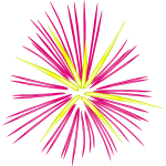 Pink fireworks vector illustration