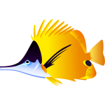 Black and yellow fish vector illustration