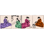 Four geishas in different poses