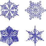 Four snow crystals