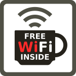 Free WiFi inside label vector image