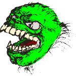 Vector graphics of green horror beast