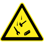 Falling tools hazard warning sign vector image