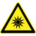 Strong Sun heat hazard warning sign vector image
