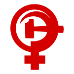 Hammer and sickle with female sign