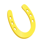 Yellow horseshoe vector image