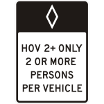 Freeway sign for HOV vehicles vector drawing
