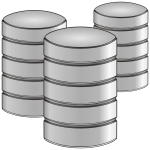 Three point database vector icon