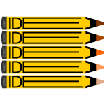 Idea logotype with yellow pencils
