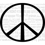 Multilingual peace mark