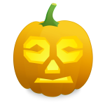 Confused pumpkin vector clip art