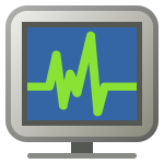 Computer monitoring icon vector illustration