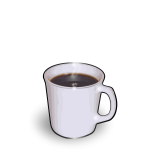 Vector clip art of white cup of hot coffee