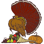 Turkey and vegetables vector drawing