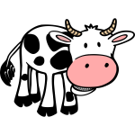 Chewing cow vector clip art