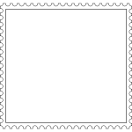 Square stamp frame with inner frame vector image