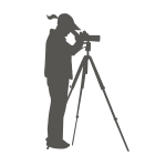 A woman looking through a spotting scope vector clip art