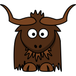 Cartoon vector illustration of a bovine