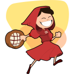 Vector clip art of happy little Red Riding Hood