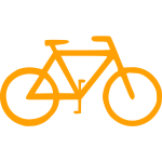 Yellow bicycle silhouette vector image