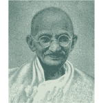 Vector drawing of portrait of Mahatma Gandhi
