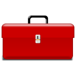 Vector drawing of red metallic toolbox