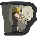 Cartoon figure of miner at work vector clip art