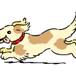 Happy running dog vector image