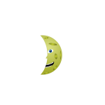 Vector drawing of cheesy green half moon