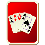 Red playing card back vector illustration