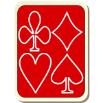 Playing card back red with white vector drawing