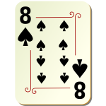 Eight of spades playing card vector illustration