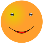 Vector clip art of happy yellow face