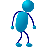 Blue stick man figure vector illustration