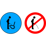 No peeing on the floor sign vector clip art