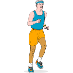 Vector illustration of an older athlete