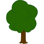 Vector graphics of younger oak tree