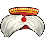 Vector drawing of decorated sultan cap with a gem