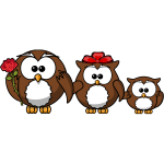 Happy family of owls vector illustration