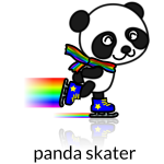 Vector image of rainbow trailpanda skate