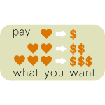 Pay What You Want Sticker Vector